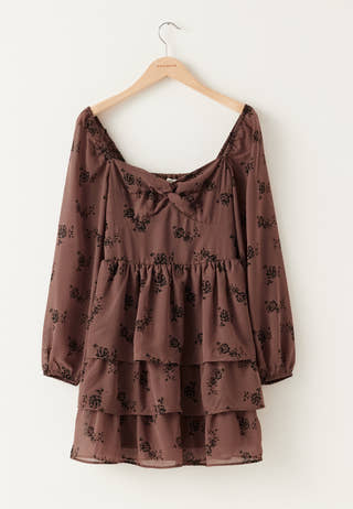 Twist Detail Flounce Dress