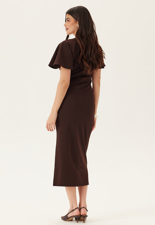 V-Neck Butterfly Sleeve Dress