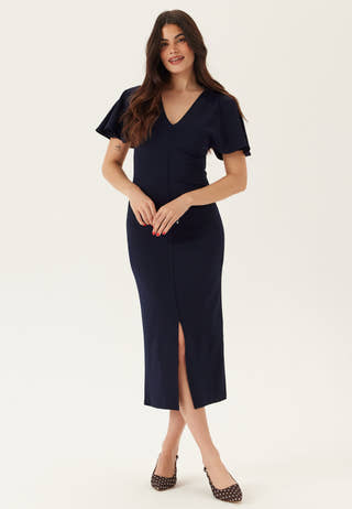 V-Neck Butterfly Sleeve Dress