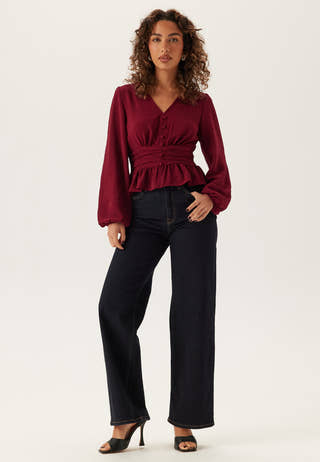 V-neck Button Blouse