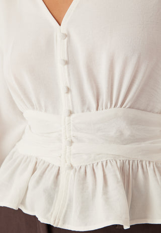 V-neck Button Blouse
