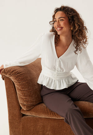 V-neck Button Blouse