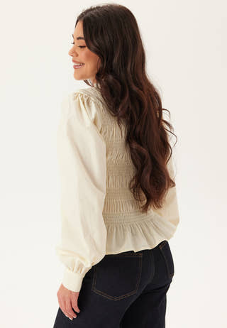 V-neck Cotton Smock Blouse