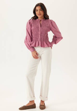 V-neck Cotton Smock Blouse