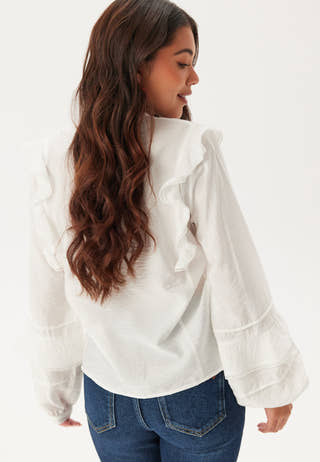 V-neck Frill Blouse