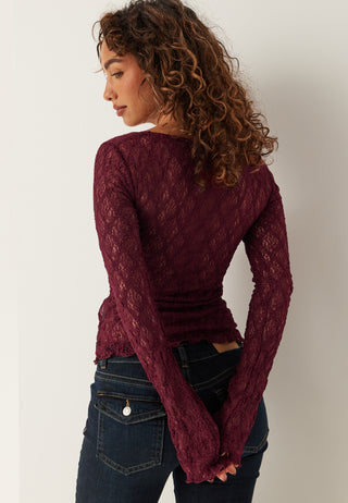 V-Neck Lace Top