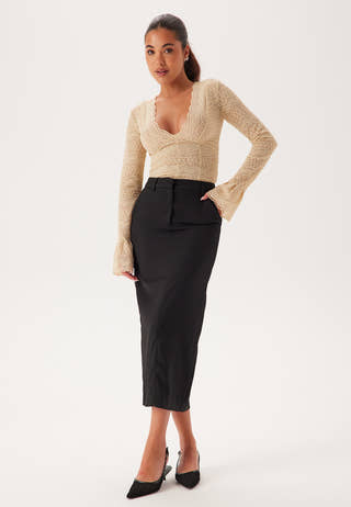 V-neck Long Sleeve Lace Top