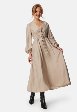 V-neck Strap L/S Dress