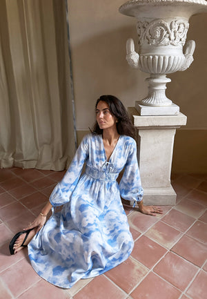 CC V-neck Viscose Strap L/S Dress