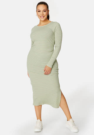 Vendela drapy striped dress