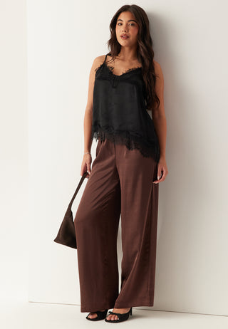 Viscose Satin Lace Singlet