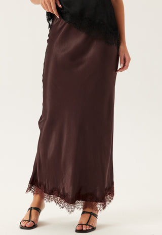 Viscose Satin Lace Skirt