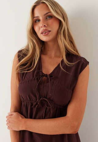 Viscose Tie Detail Dress