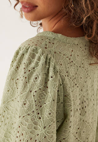 Volume Sleeve Button Blouse