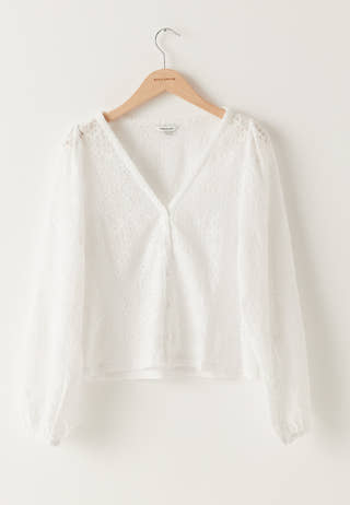 Volume Sleeve Button Blouse