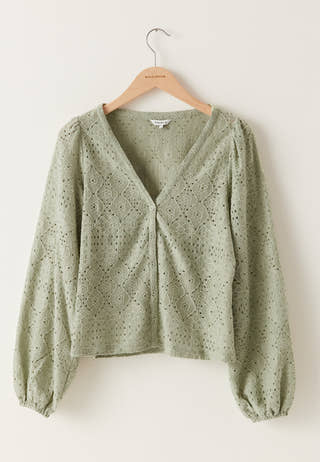 Volume Sleeve Button Blouse