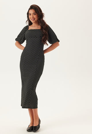 Volume Sleeve Midi Dress