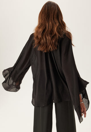 Wide Sleeve Bow Blouse