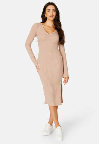 Winter deep V-neck dress