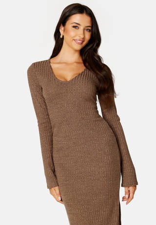 Winter deep V-neck dress