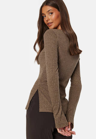 Winter deep V-neck top