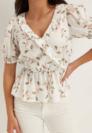 Wrap Frill Blouse