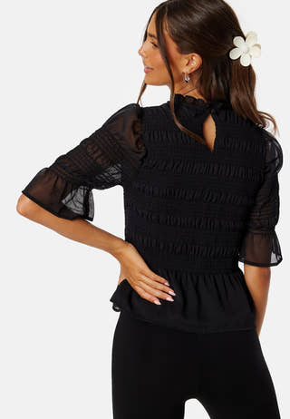 Frill Neck Smock Blouse