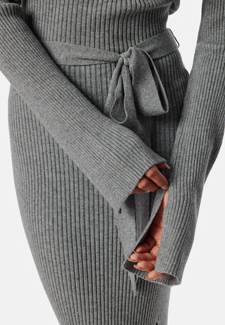 Slit Knitted Midi Dress