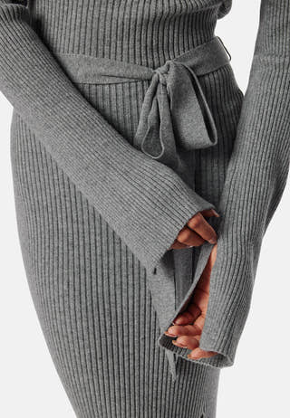 Slit Knitted Midi Dress