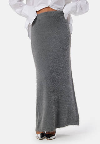 Fluffy Knitted Maxi Skirt