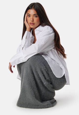 Fluffy Knitted Maxi Skirt