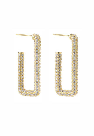 Monaco Rectangle Hoops Crystal