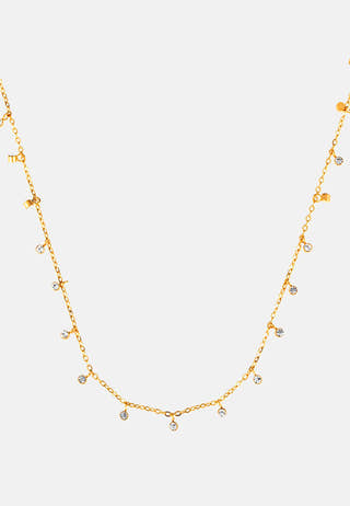 Necklace With Multi Crystal Charms