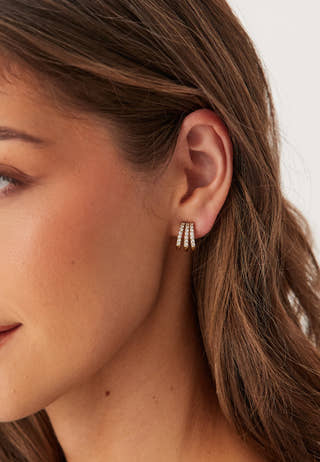 Trippel Crystal Earring