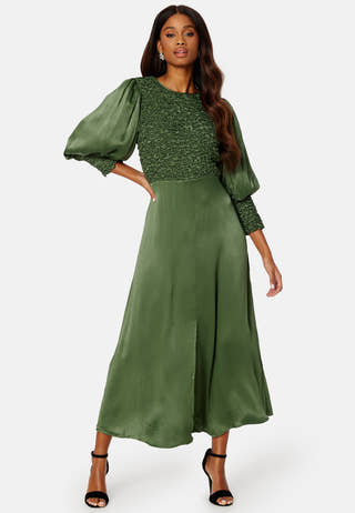 Crépe Satin Midi Dress