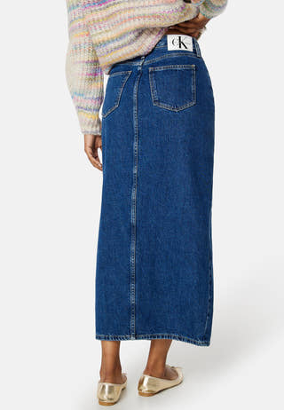 Front Split Maxi Denim Skirt
