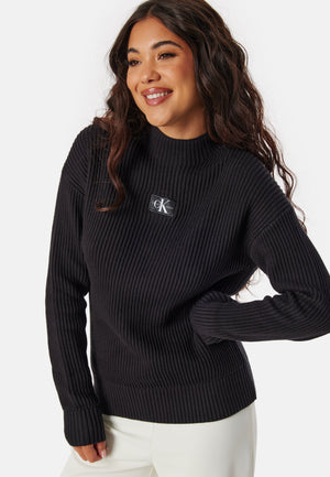 Woven Label Loose Sweater