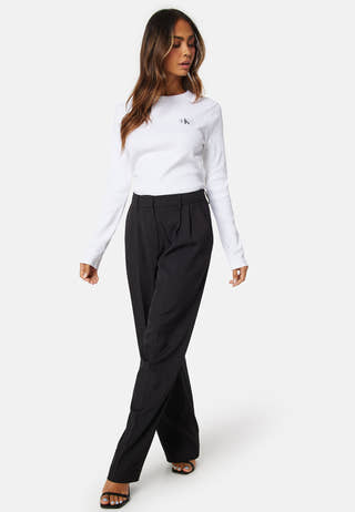 Woven Label Rib Long Sleeve