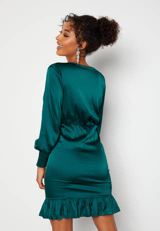 Alcine Wrap Flounce Dress