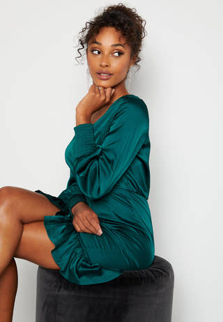 Alcine Wrap Flounce Dress