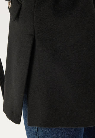 Hooded Wool Blend Coat