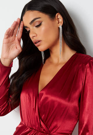 Lucie Satin Draped Dress