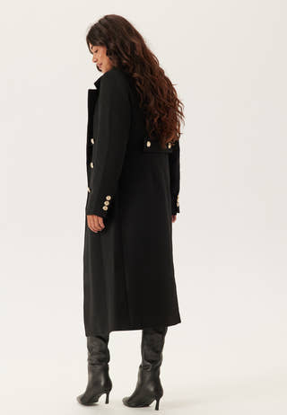 Shaped Wool Blend Coat