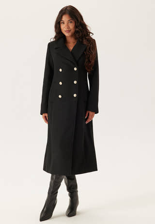 Shaped Wool Blend Coat