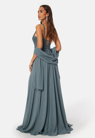 Chiffon Rhinestone Evening Dress