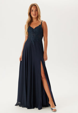Chiffon Rhinestone Evening Dress