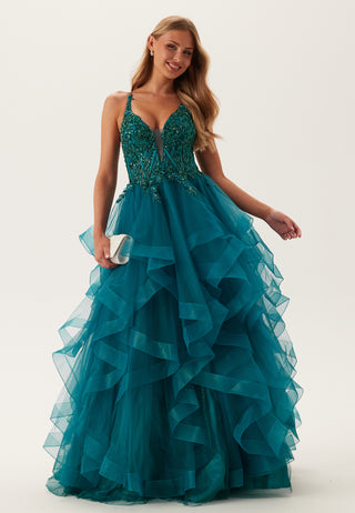 Off Shoulder Chiffon Evening D