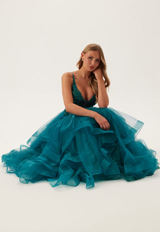 Off Shoulder Chiffon Evening D