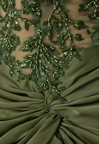 Satin Evening Dress With Back Lacing