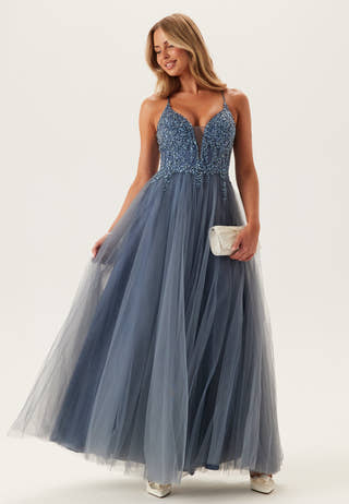 Tulle Back Lacing Evening Dress